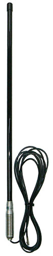 Ground independent light-weight UHF CB radio antenna, black, 477 MHz, 20W, UHF male PL259, 5m cable, 2.1 dBi – 750mm